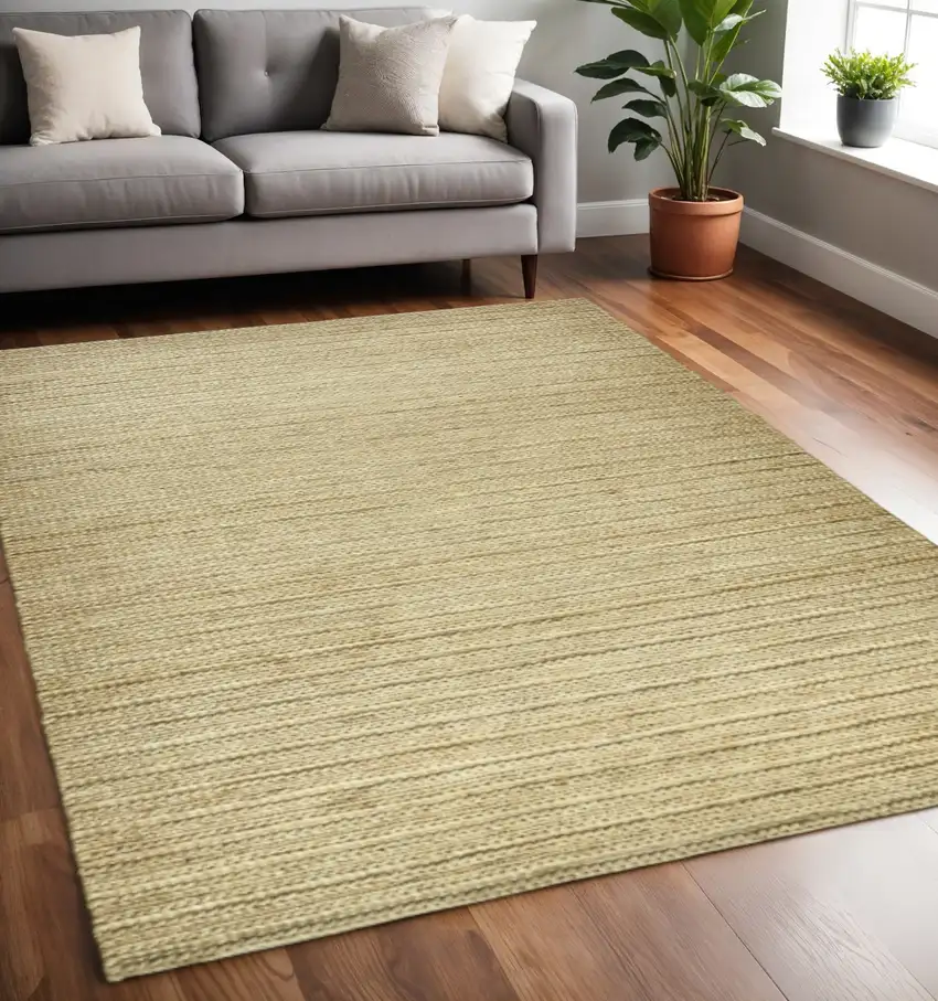 Tan Ivory And Taupe Hand Woven Area Rug Photo 1