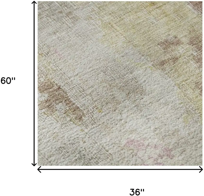 Tan Mauve And Ivory Abstract Washable Area Rug With UV Protection Photo 8