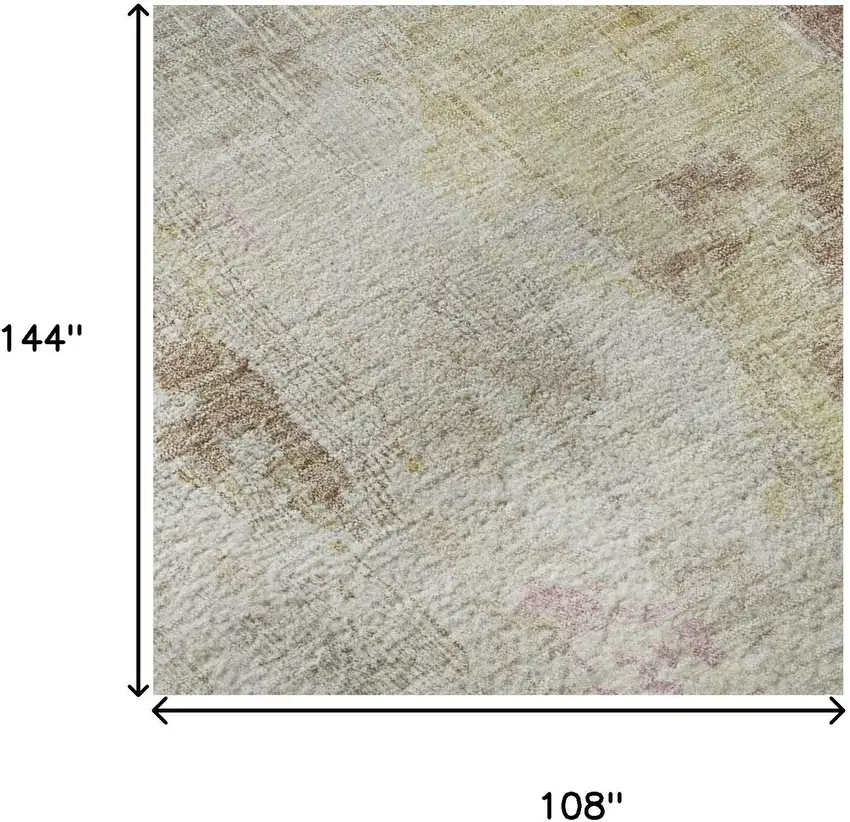 Tan Mauve And Ivory Abstract Washable Area Rug With UV Protection Photo 8