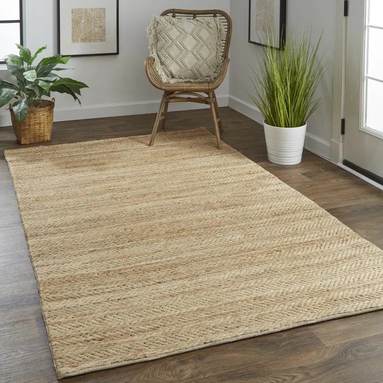 Tan Orange And Brown Hand Woven Area Rug Photo 5