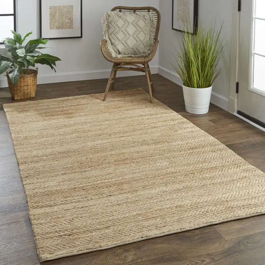 Tan Orange And Brown Hand Woven Area Rug Photo 6