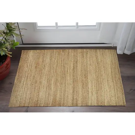 Tan Orange And Brown Hand Woven Area Rug Photo 1