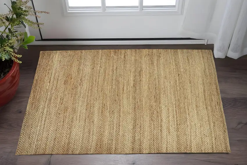 Tan Orange And Brown Hand Woven Area Rug Photo 1