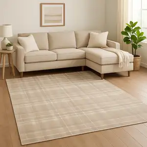 Photo of Tan Plaid Area Rug
