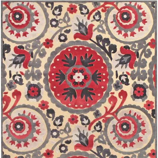 Tan Red and Taupe Paisley Power Loom Area Rug Photo 5