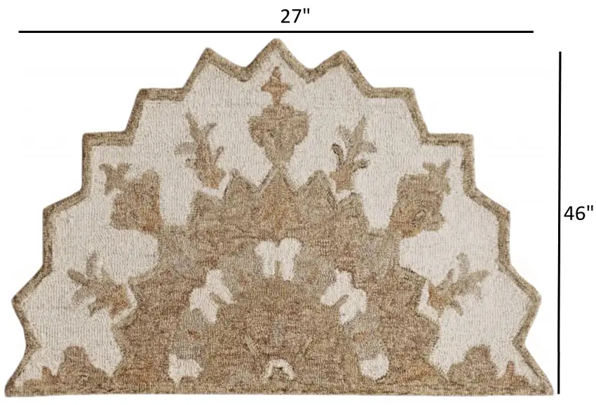 Tan Retro Modern Medallion Hearth Rug Photo 4