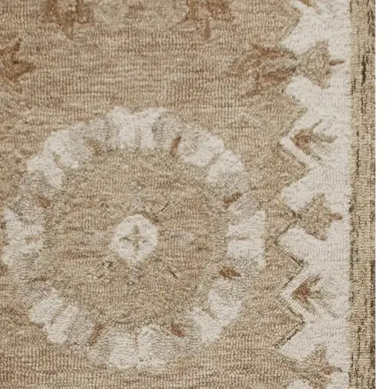 2' X 7' Tan Retro Modern Medallion Runner Rug Photo 5