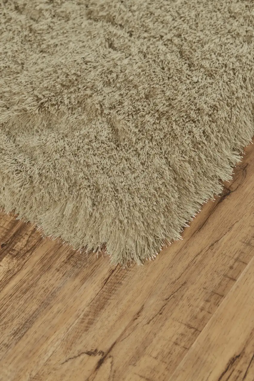 Tan Shag Hand Tufted Area Rug Photo 7