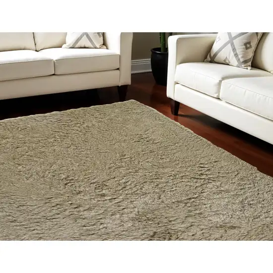 Tan Shag Hand Tufted Area Rug Photo 1