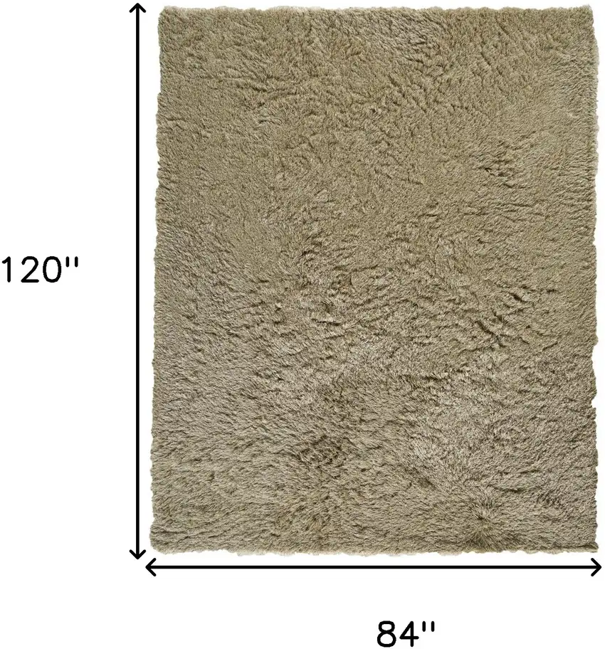 Tan Shag Hand Tufted Area Rug Photo 3