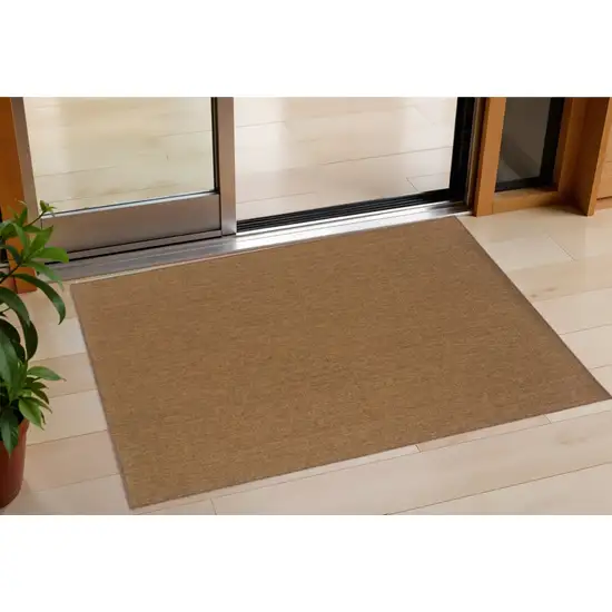 Tan Stain Resistant Indoor Outdoor Area Rug Photo 1