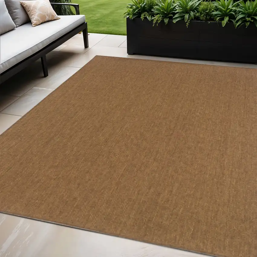 Tan Stain Resistant Indoor Outdoor Area Rug Photo 1