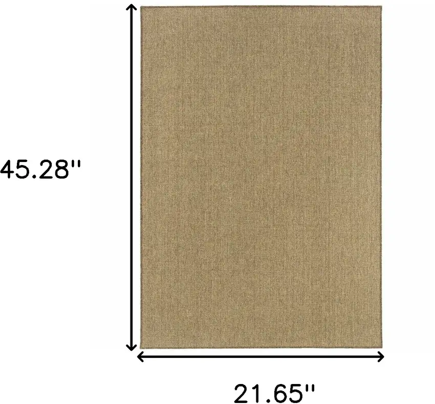 Tan Stain Resistant Indoor Outdoor Area Rug Photo 3