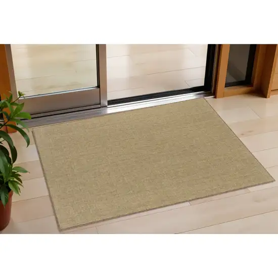 Tan Stain Resistant Indoor Outdoor Area Rug Photo 1