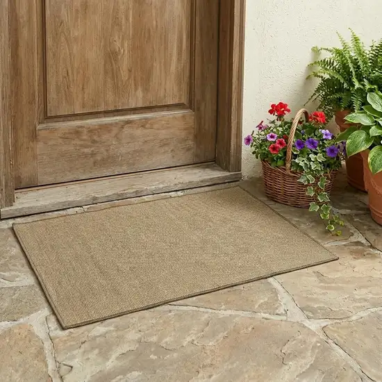 Tan Stain Resistant Indoor Outdoor Area Rug Photo 1