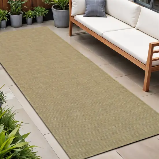 Tan Stain Resistant Indoor Outdoor Area Rug Photo 1