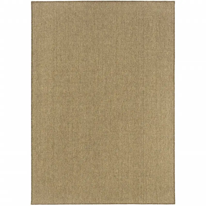 Tan Stain Resistant Indoor Outdoor Area Rug Photo 1
