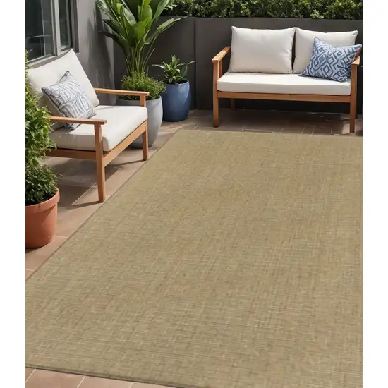 Tan Stain Resistant Indoor Outdoor Area Rug Photo 1