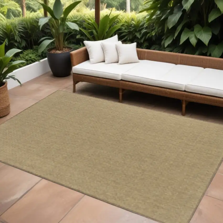 Tan Stain Resistant Indoor Outdoor Area Rug Photo 1