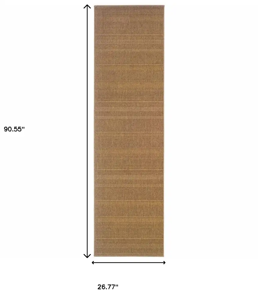 Tan Stain Resistant Indoor Outdoor Area Rug Photo 4