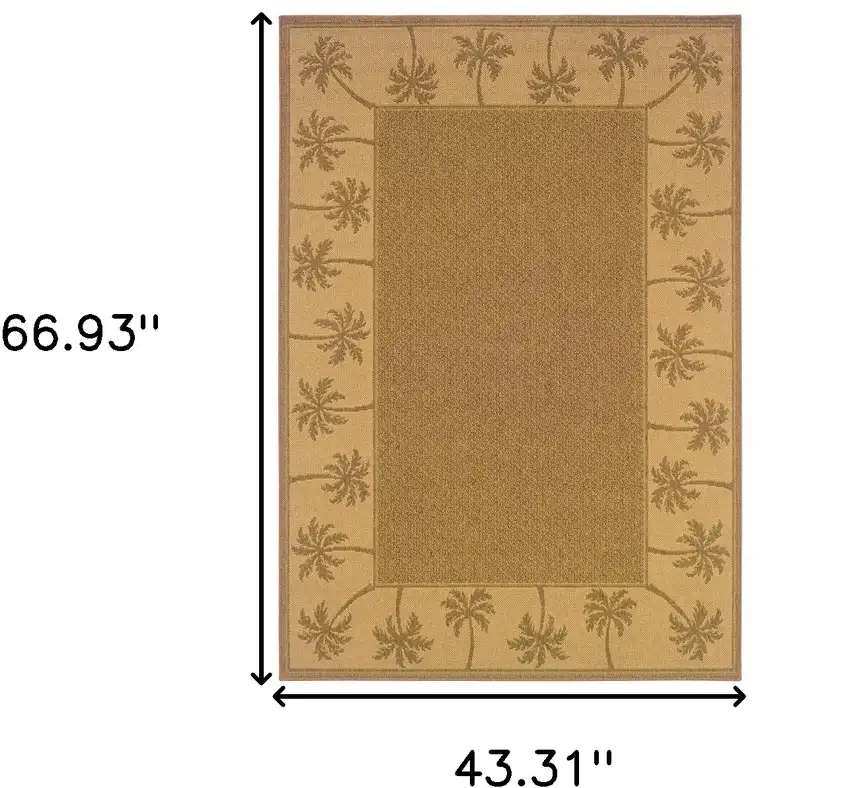 Tan Stain Resistant Indoor Outdoor Area Rug Photo 6
