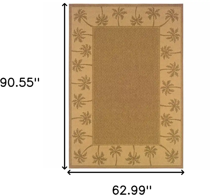 Tan Stain Resistant Indoor Outdoor Area Rug Photo 6