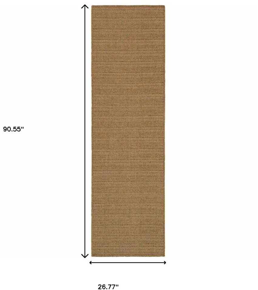 Tan Striped Stain Resistant Indoor Outdoor Area Rug Photo 4