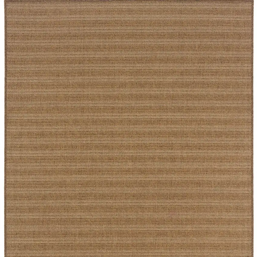 Tan Striped Stain Resistant Indoor Outdoor Area Rug Photo 4