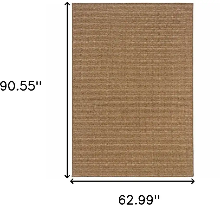 Tan Striped Stain Resistant Indoor Outdoor Area Rug Photo 5