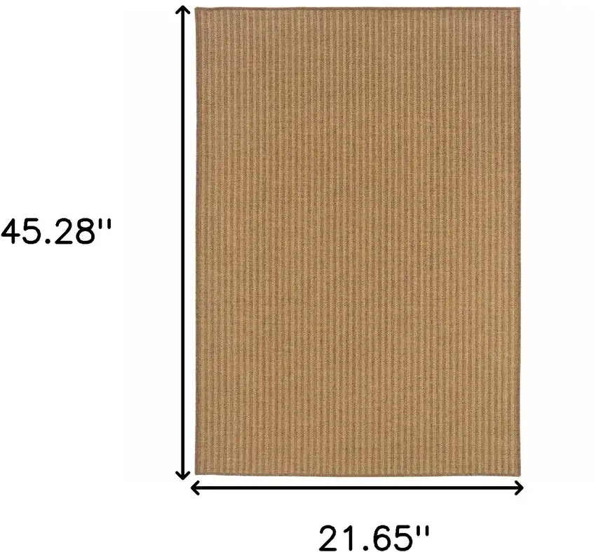 Tan Striped Stain Resistant Indoor Outdoor Area Rug Photo 6