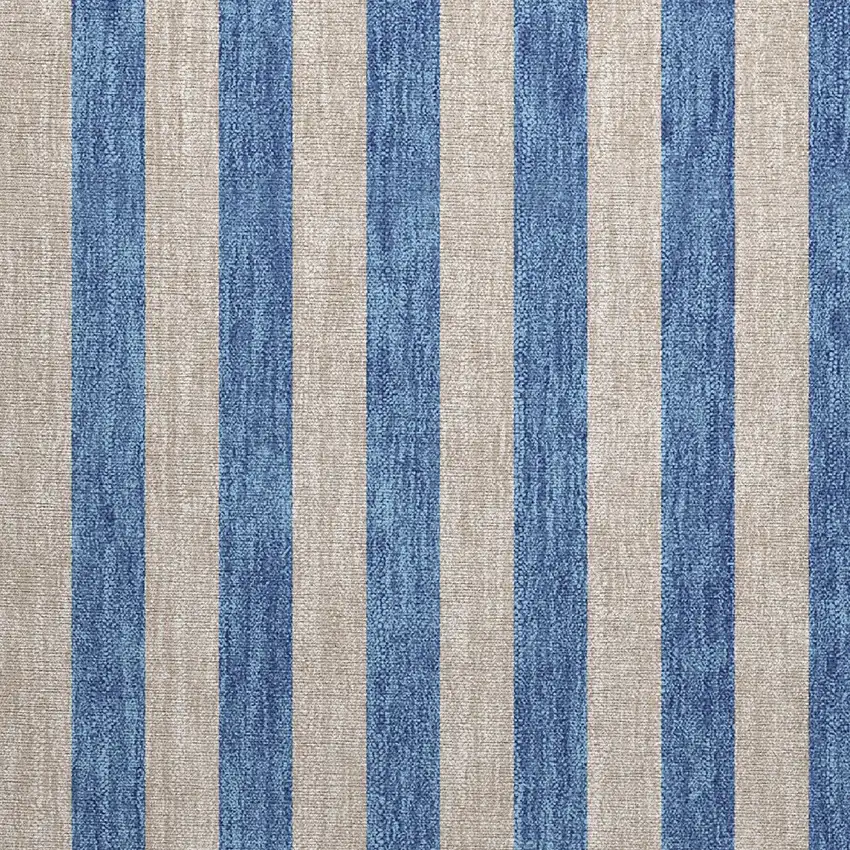 Tan Striped Washable Non Skid Indoor Outdoor Area Rug Photo 6