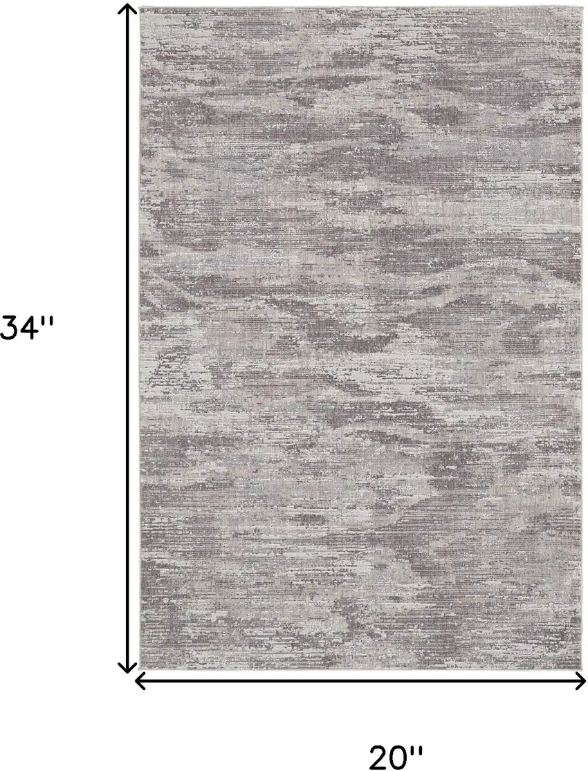 Tan Taupe And Gray Abstract Power Loom Distressed Stain Resistant Area Rug Photo 10