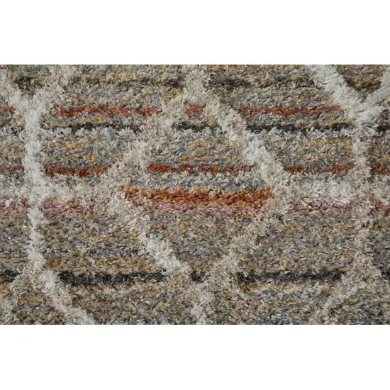 Tan Taupe And Ivory Geometric Power Loom Stain Resistant Area Rug Photo 8
