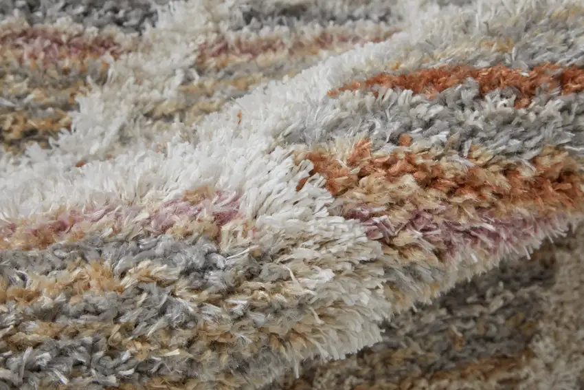 Tan Taupe And Ivory Geometric Power Loom Stain Resistant Area Rug Photo 9