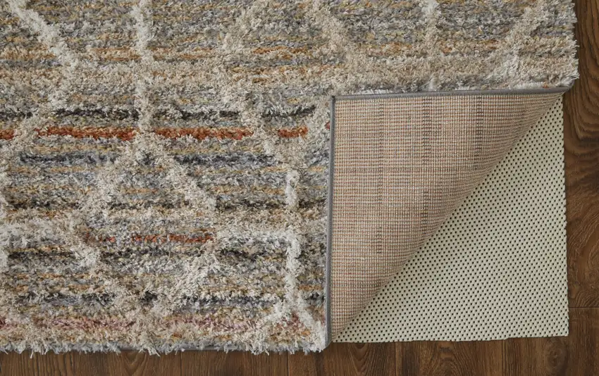 Tan Taupe And Ivory Geometric Power Loom Stain Resistant Area Rug Photo 4