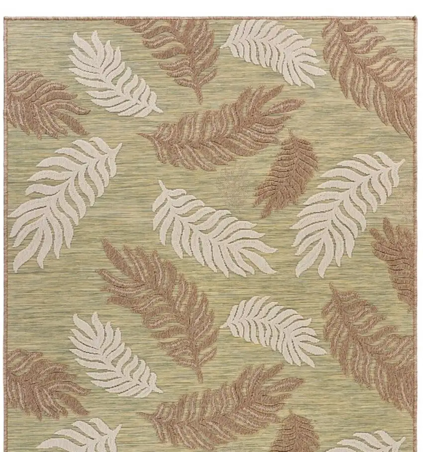 Green And Ivory Indoor Outdoor Area Rug Photo 9