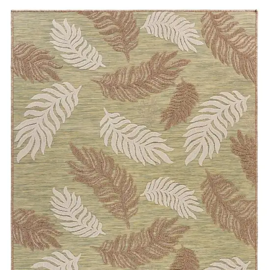 Green And Ivory Indoor Outdoor Area Rug Photo 9