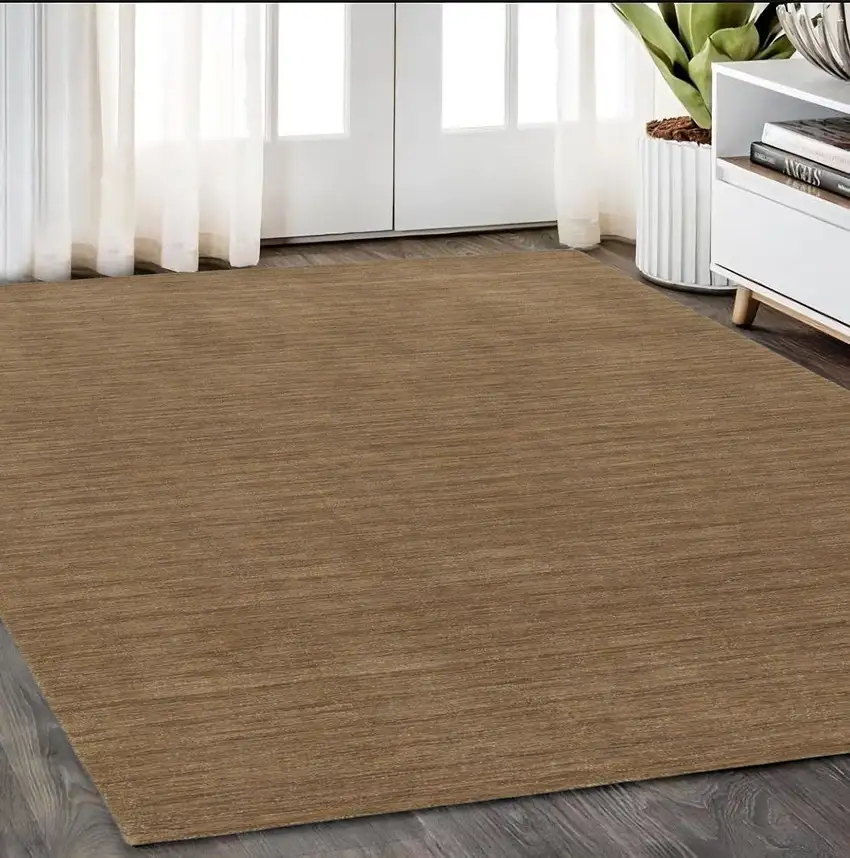 Tan Wool Hand Tufted Area Rug Photo 1