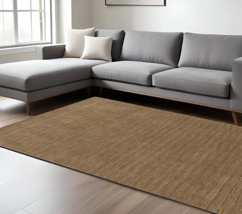 Tan Wool Hand Tufted Area Rug Photo 1