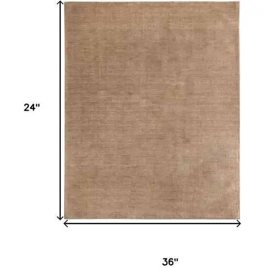 Tan Wool Hand Woven Area Rug Photo 3