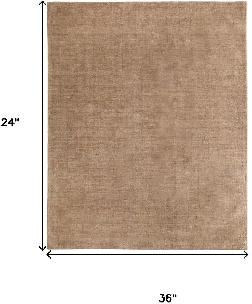 Tan Wool Hand Woven Area Rug Photo 3