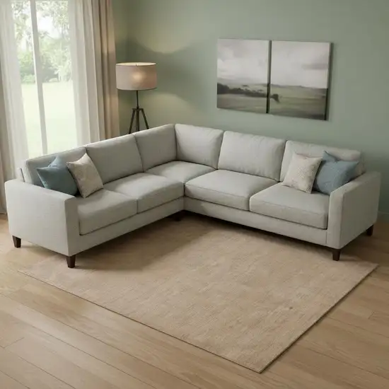 Tan Wool Hand Woven Area Rug Photo 1