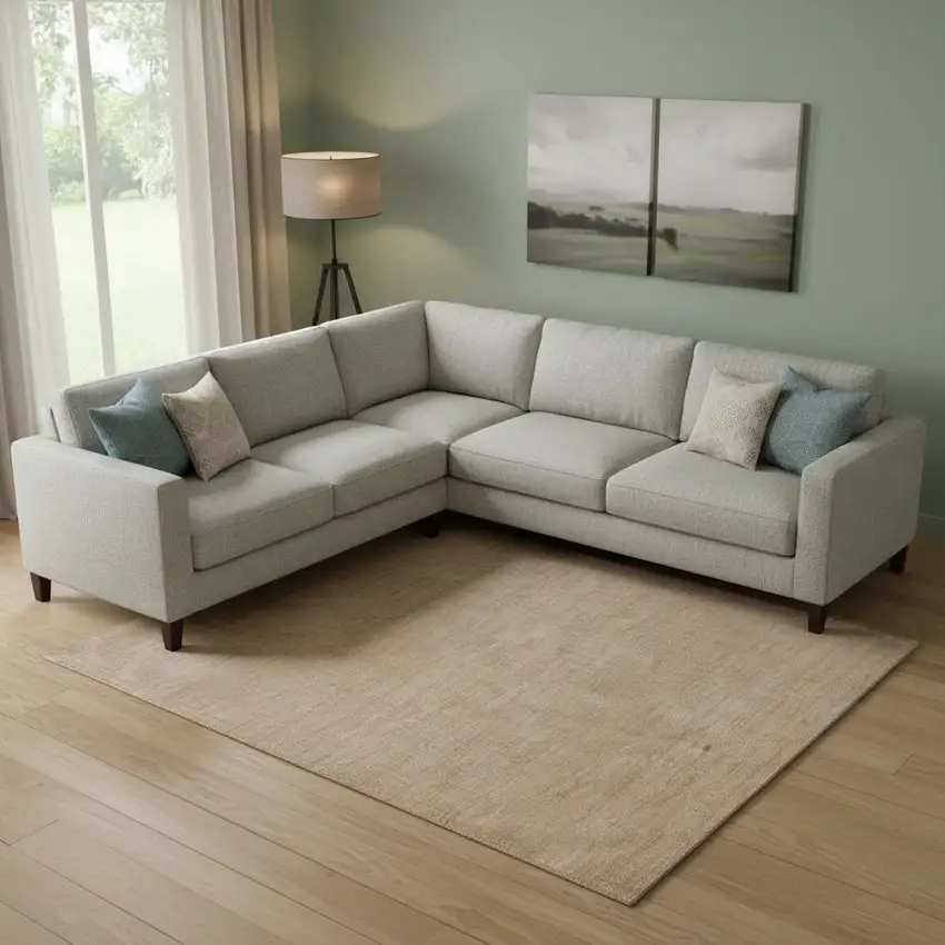 Tan Wool Hand Woven Area Rug Photo 1