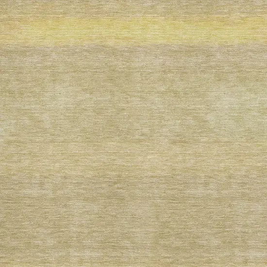 Tan Yellow And Beige Striped Washable Area Rug With UV Protection Photo 3