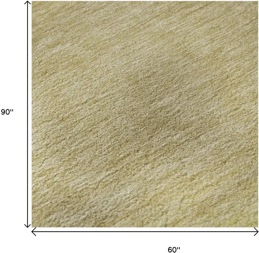 Tan Yellow And Beige Striped Washable Area Rug With UV Protection Photo 8