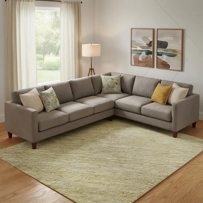 Tan Yellow And Beige Striped Washable Area Rug With UV Protection Photo 2