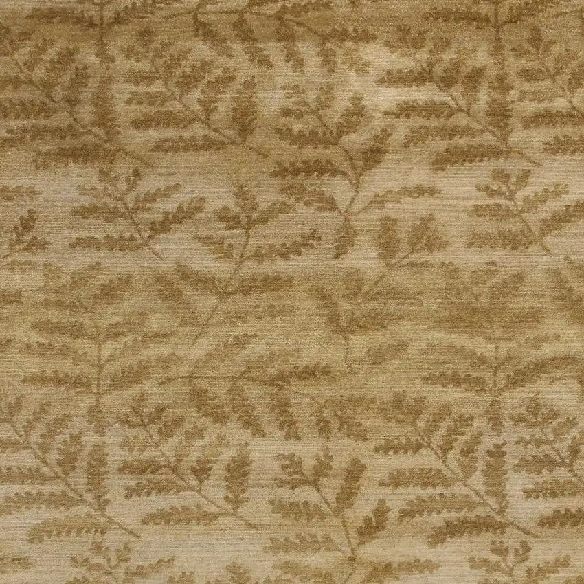 Tan Yellow And Orange Wool Floral Hand Knotted Area Rug Photo 3