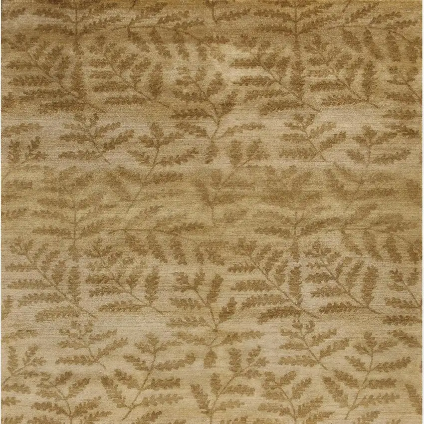 Tan Yellow And Orange Wool Floral Hand Knotted Area Rug Photo 4