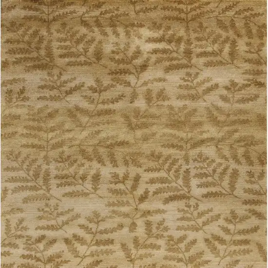 Tan Yellow And Orange Wool Floral Hand Knotted Area Rug Photo 4