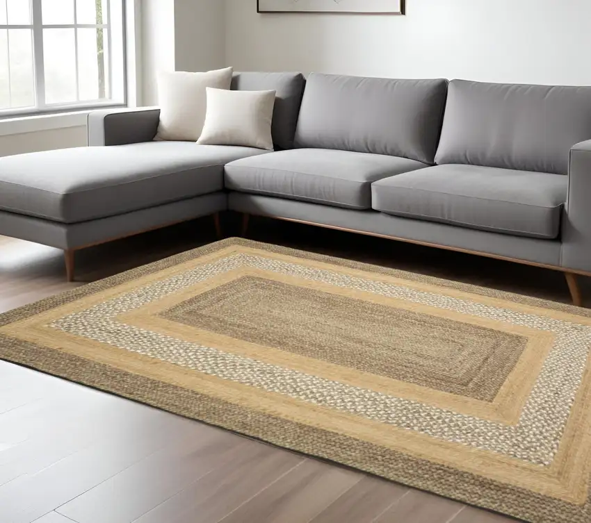Tan Jute Hand Braided Area Rug Photo 2